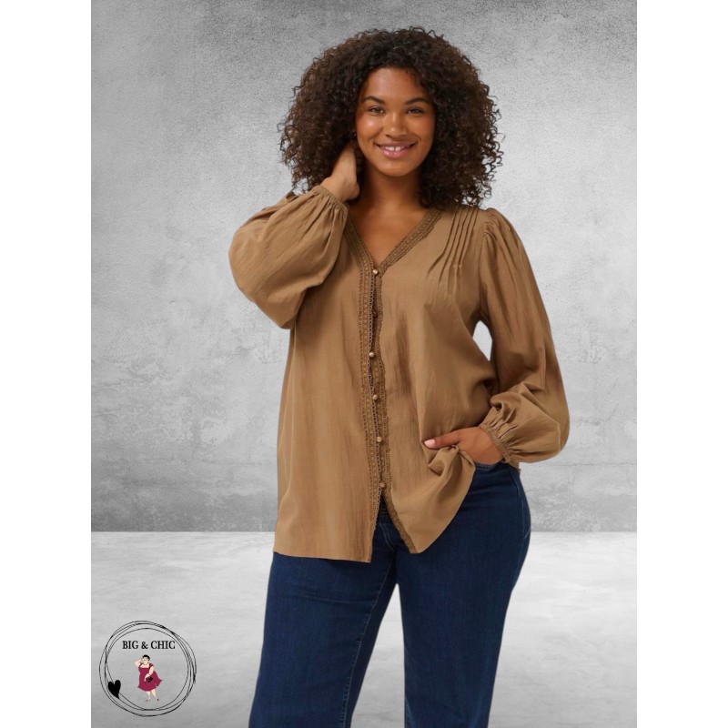 Kaffe Curve Blouse Mirana Toasted Coconut