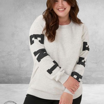 KAFFE CURVE Sweatshirt Statement Lichtgrijs 