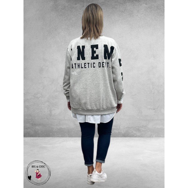 KAFFE CURVE Sweatshirt Statement Lichtgrijs 