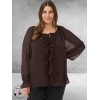 KAFFE CURVE Blouse Milanna Coffee