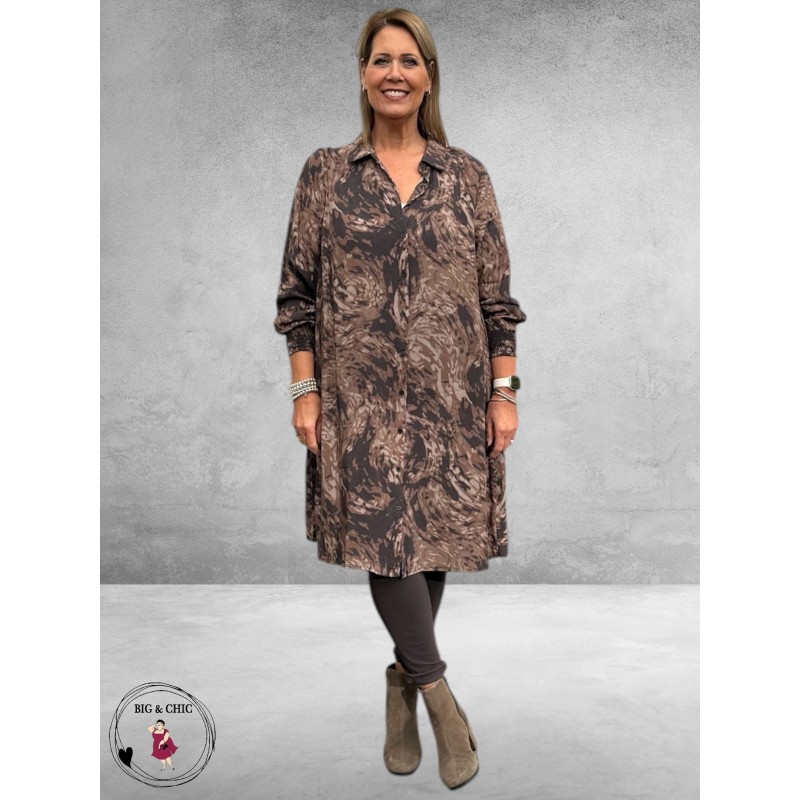 KAFFE CURVE Doorknoop Jurk Jamia Grafische Print