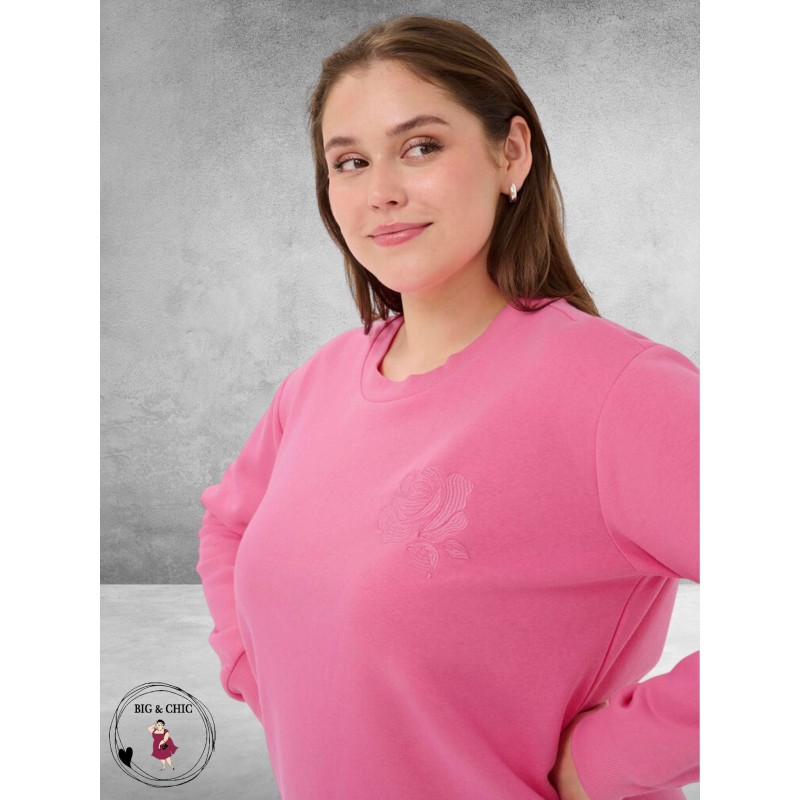 KAFFE CURVE Sweatshirt Pink Power