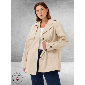 Kaffe curve Trenchcoat Kort Feather Grey