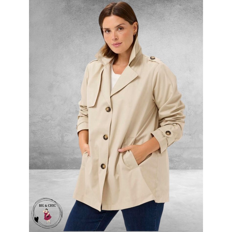 Kaffe curve Trenchcoat Kort Feather Grey