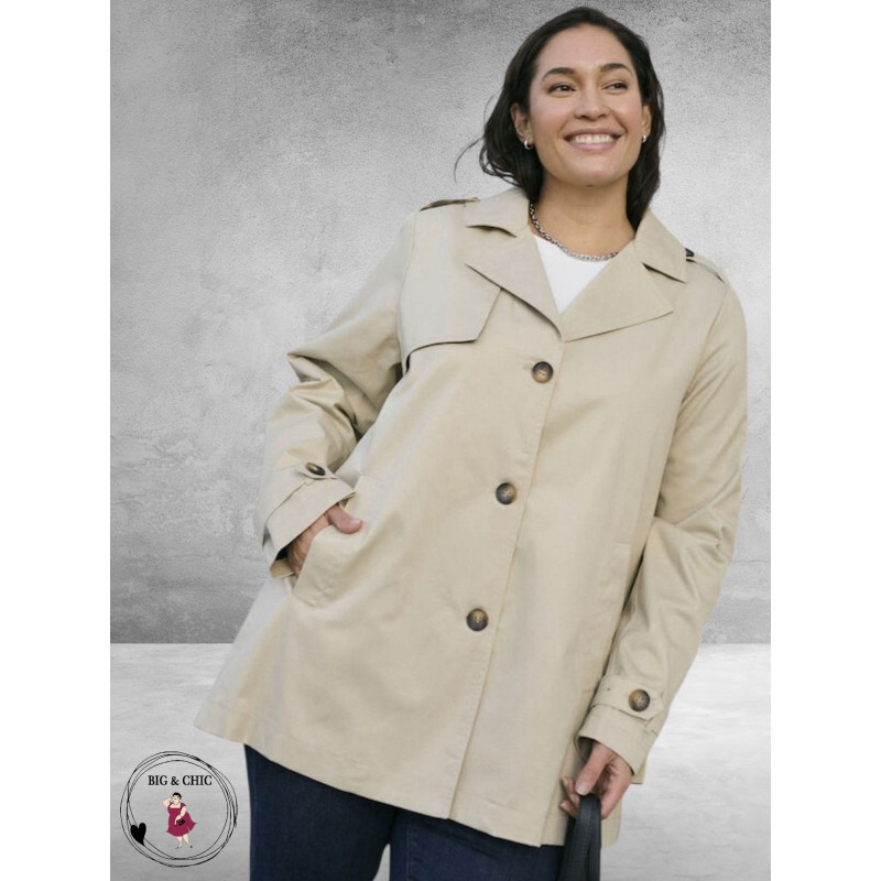 Kaffe curve Trenchcoat Kort Feather Grey