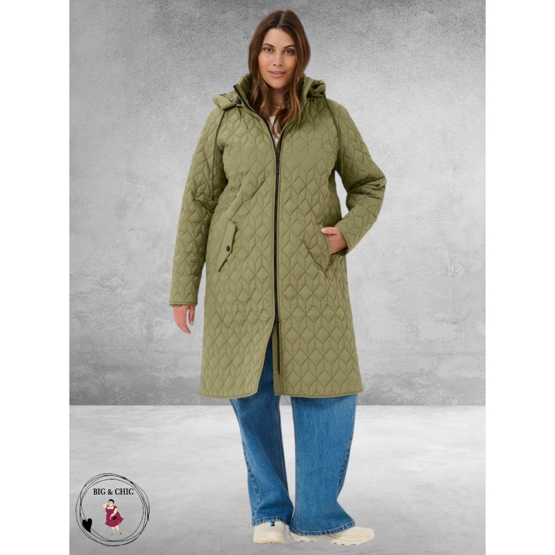 Kaffe Curve Parka Leina Step  Dusky Green