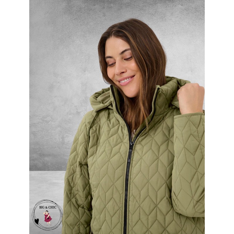 Kaffe Curve Parka Leina Step  Dusky Green