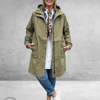 Kaffe Curve Regen Parka Sofia Dusky Green