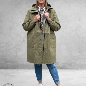 Kaffe Curve Regen Parka Sofia Dusky Green