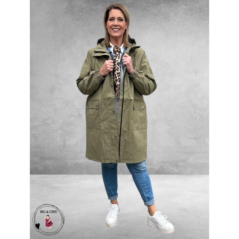 Kaffe Curve Regen Parka Sofia Dusky Green