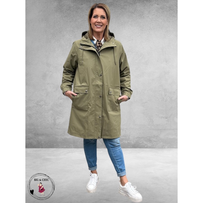 Kaffe Curve Regen Parka Sofia Dusky Green