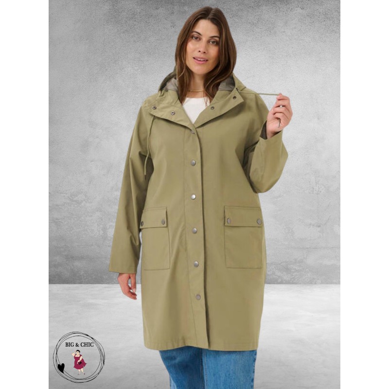 Kaffe Curve Regen Parka Sofia Dusky Green