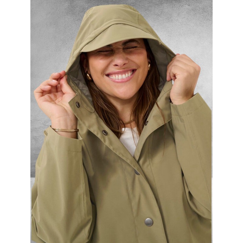 Kaffe Curve Regen Parka Sofia Dusky Green