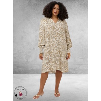 Kaffe Curve Jurk Mahlena Beige/Creme