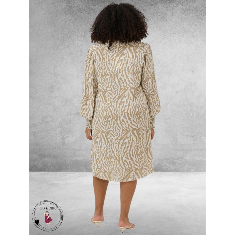 Kaffe Curve Jurk Mahlena Beige/Creme