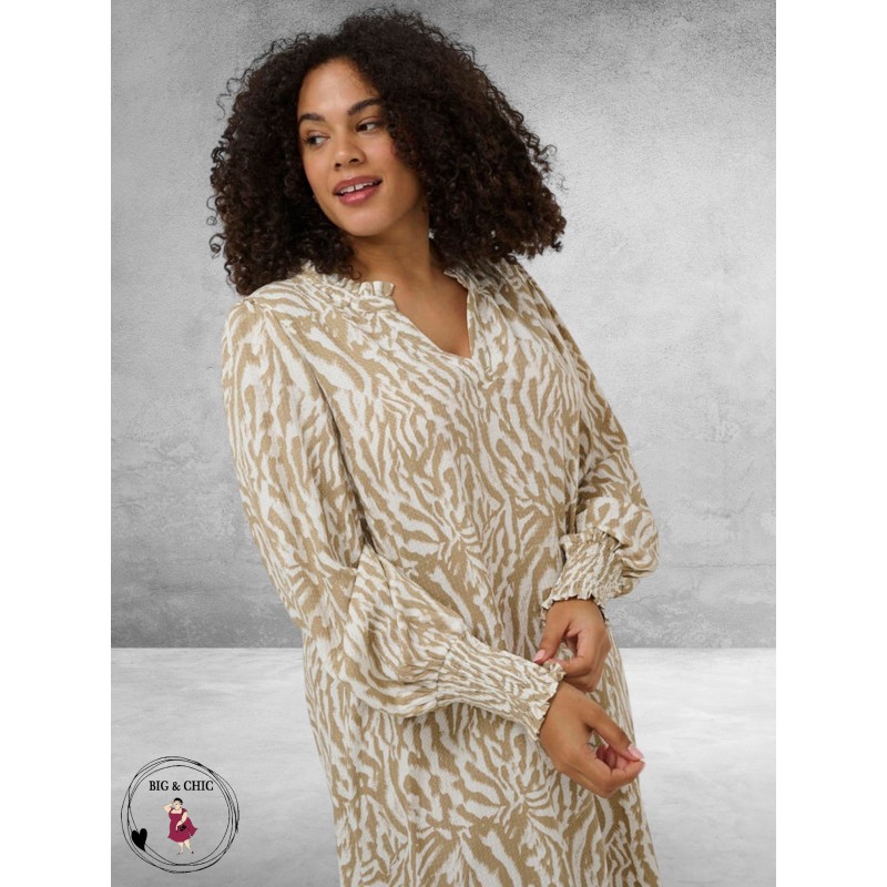 Kaffe Curve Jurk Mahlena Beige/Creme