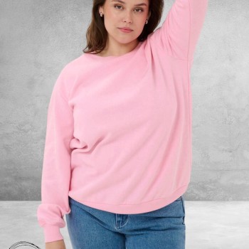 KAFFE CURVE Sweatshirt Malody Pink Frosting