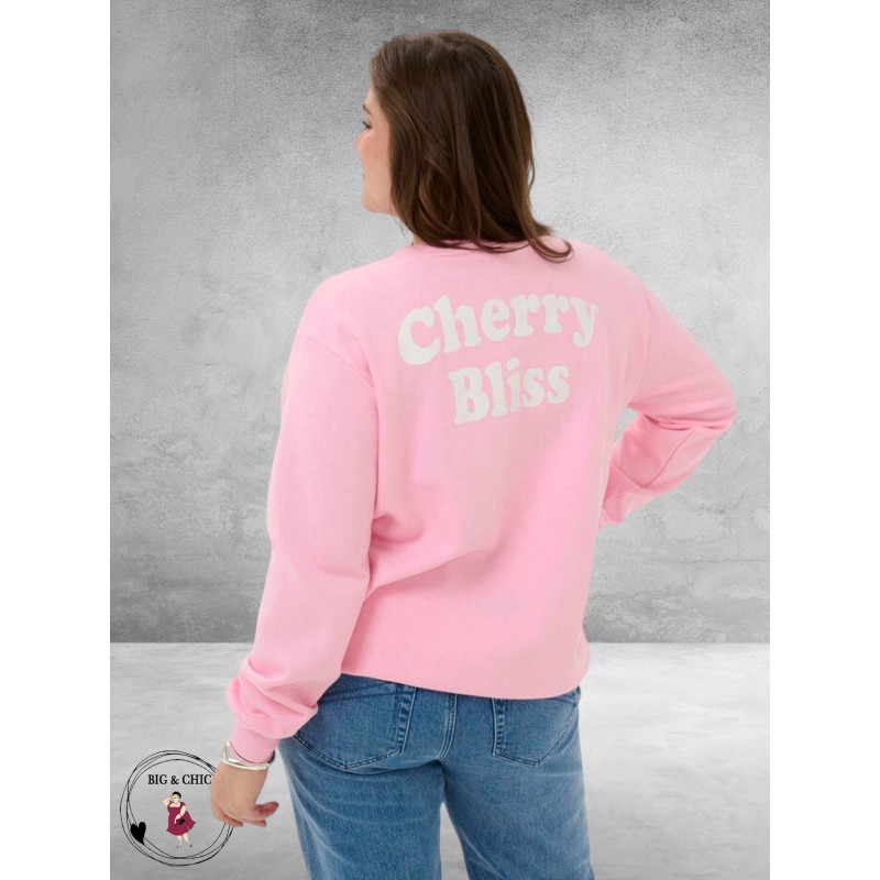 KAFFE CURVE Sweatshirt Malody Pink Frosting