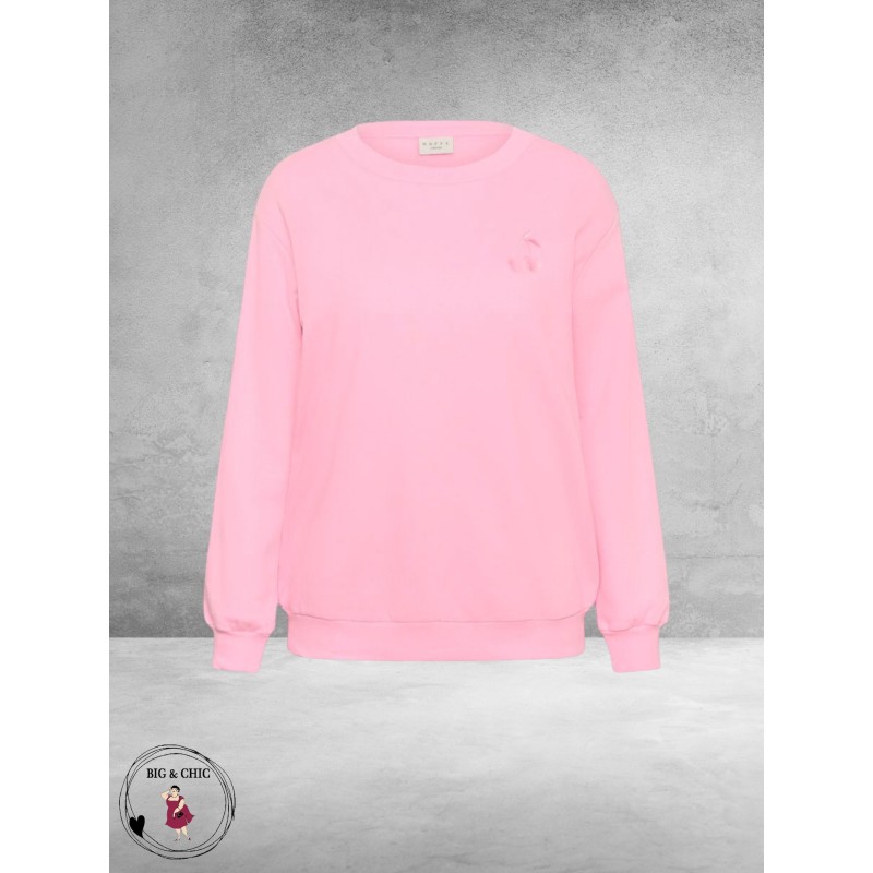 KAFFE CURVE Sweatshirt Malody Pink Frosting