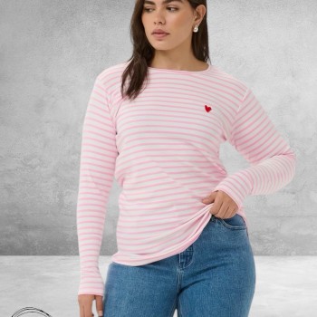 Kaffe Curve Shirt Poppy Red Heart