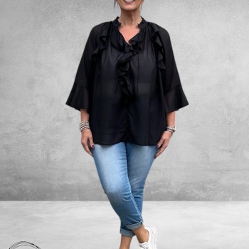 Kaffe Curve blouse Flori – Deep Black