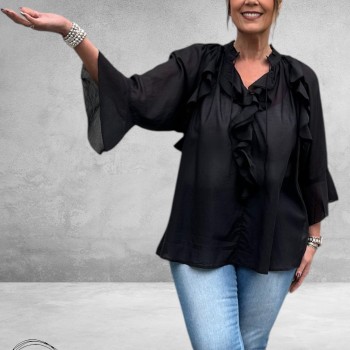 Kaffe Curve blouse Flori – Deep Black