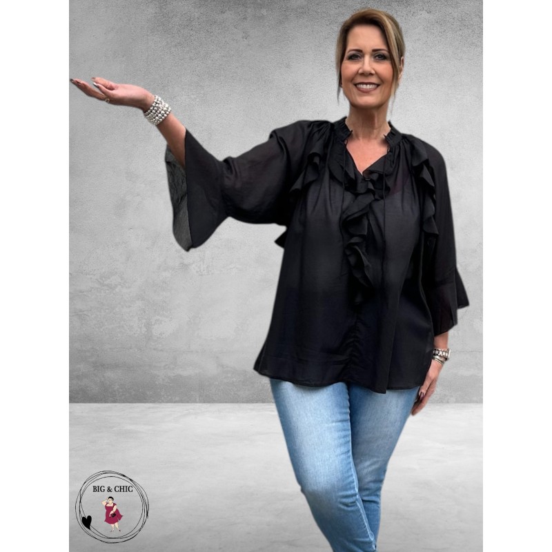 Kaffe Curve blouse Flori – Deep Black