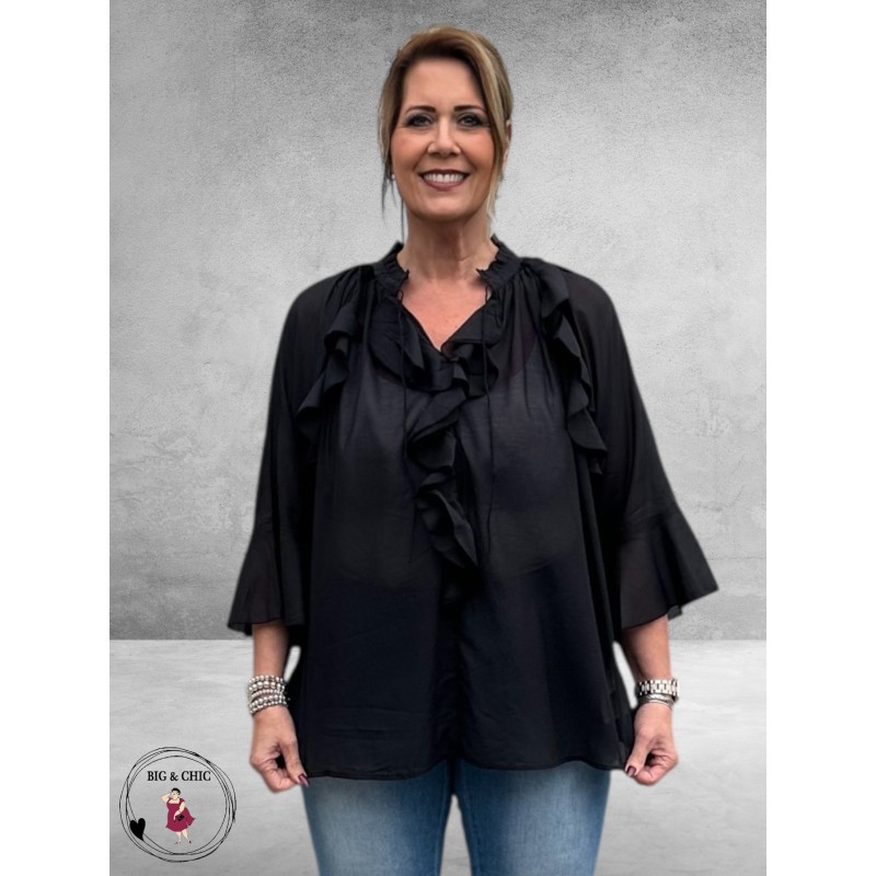 Kaffe Curve blouse Flori – Deep Black