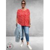 Kaffe Curve – Shirt Vilana - Poppy Red met Chalk Flowers