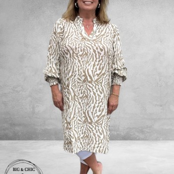 Kaffe Curve Jurk Mahlena Beige/Creme