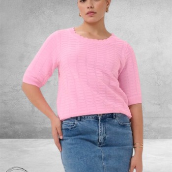 Kaffe curve Trui Lotia Pink Frosting