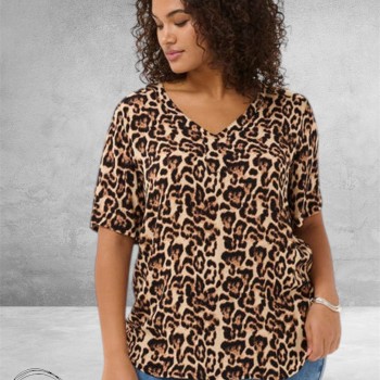 Kaffe Curve Blouse-Shirt Ami Naturel Leopard