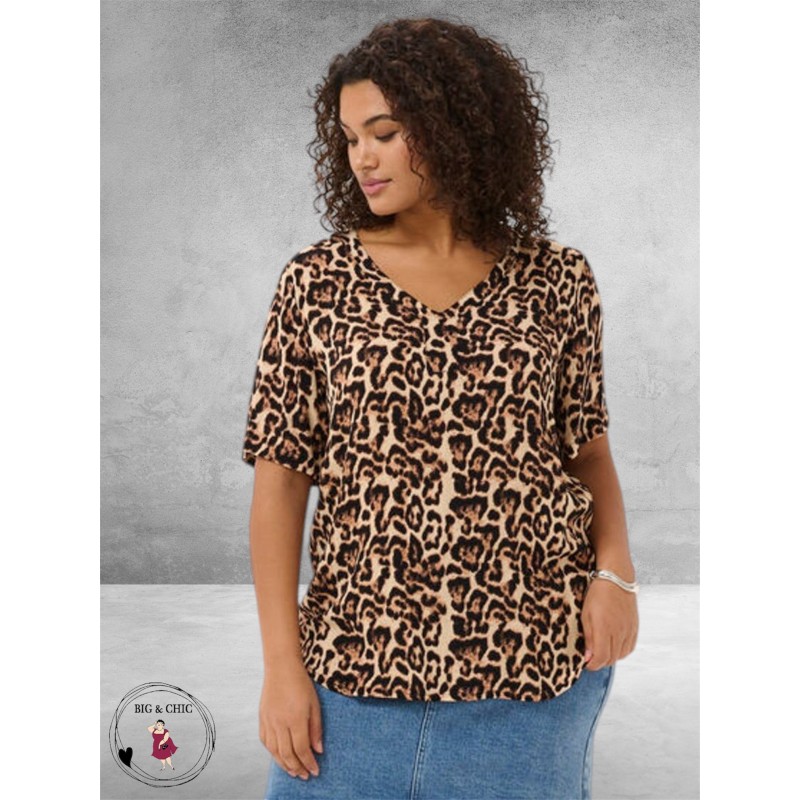 Kaffe Curve Blouse-Shirt Ami Naturel Leopard