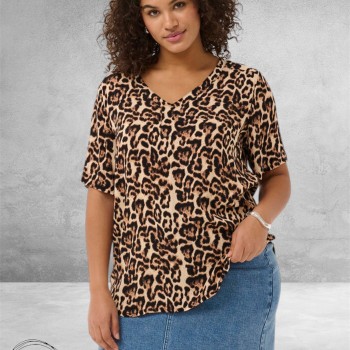 Kaffe Curve Blouse-Shirt Ami Naturel Leopard