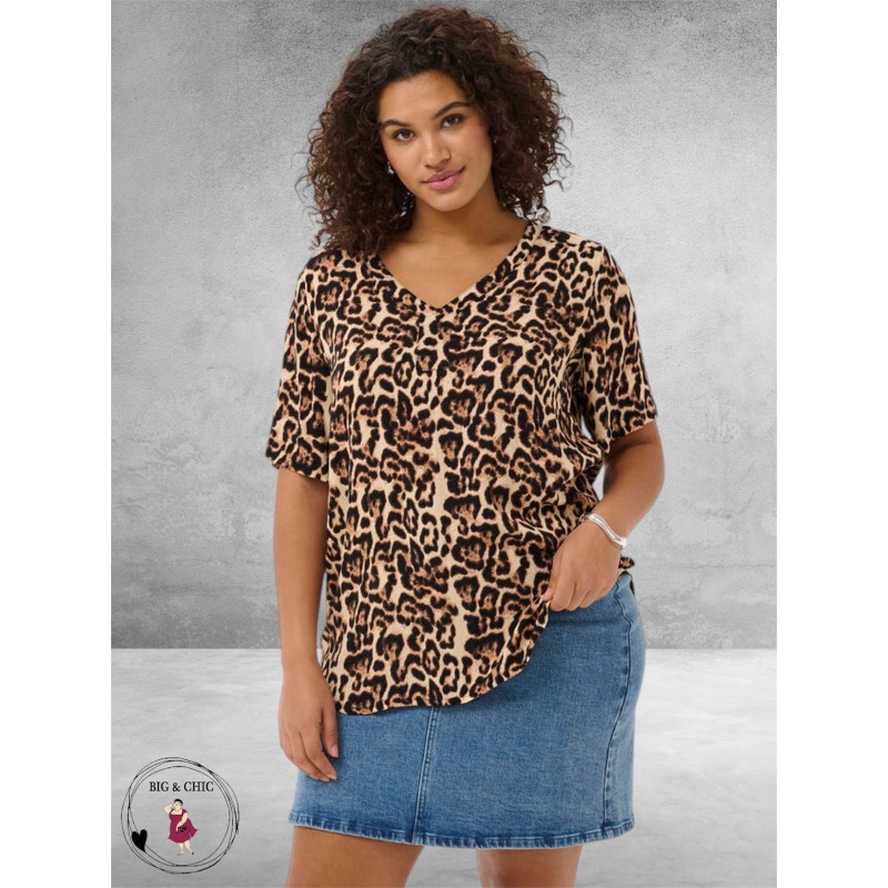 Kaffe Curve Blouse-Shirt Ami Naturel Leopard