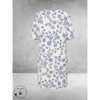 Kaffe Curve Jurk Lula Creme/Blauw