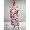 Kaffe Curve Jurk Maxi Cevia Henna-Chalk-Flowers