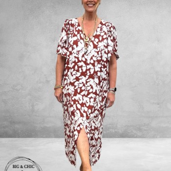 Kaffe Curve Jurk Maxi Cevia Henna-Chalk-Flowers