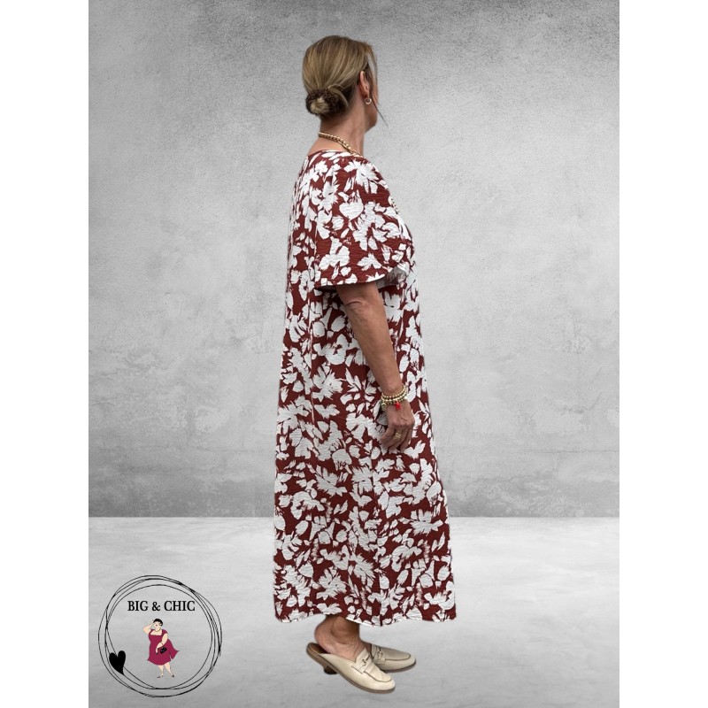 Kaffe Curve Jurk Maxi Cevia Henna-Chalk-Flowers