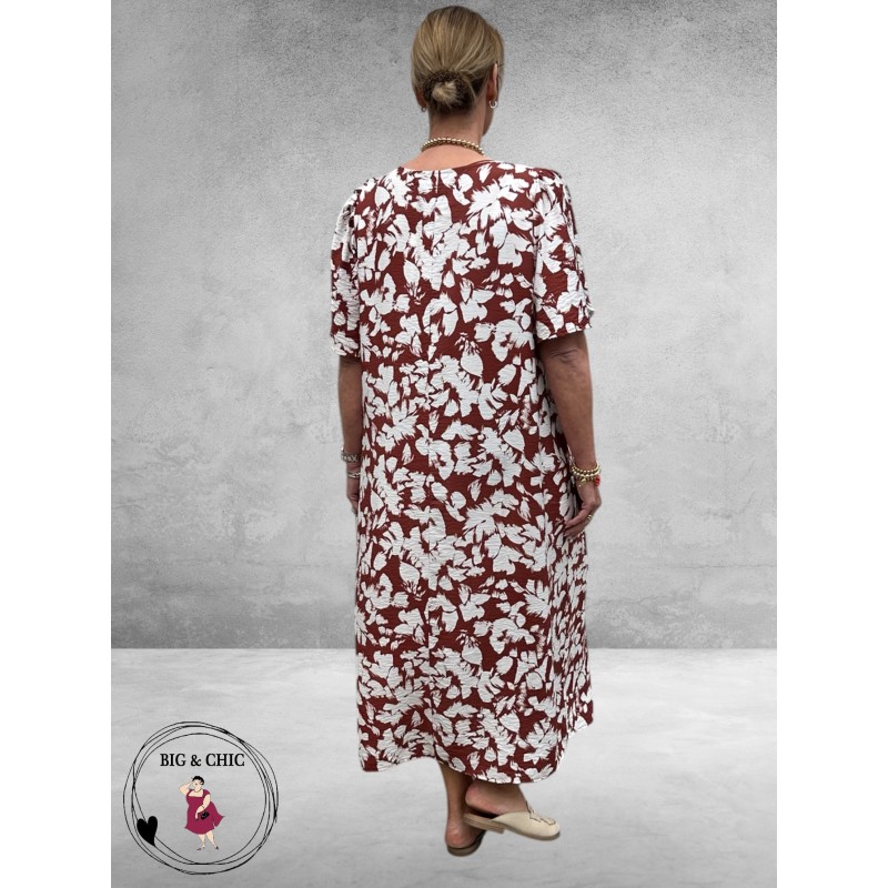 Kaffe Curve Jurk Maxi Cevia Henna-Chalk-Flowers
