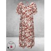 Kaffe Curve Jurk Maxi Cevia Henna-Chalk-Flowers