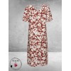 Kaffe Curve Jurk Maxi Cevia Henna-Chalk-Flowers