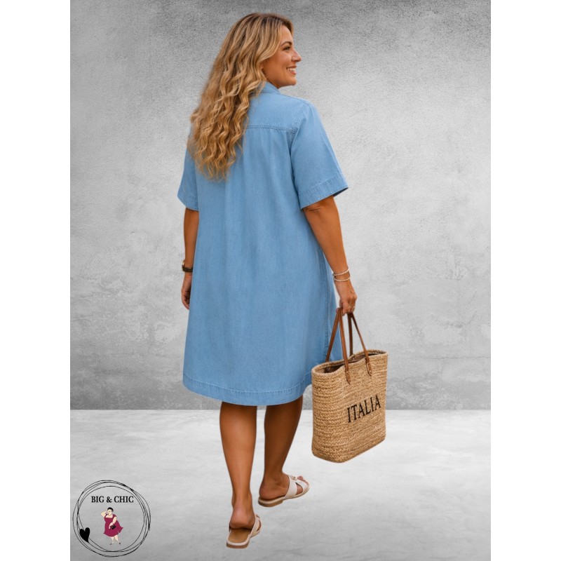 Kaffe curve Jurk Denim Jada Medium Blue