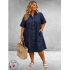 Kaffe curve Jurk Denim Jada Dark Blue