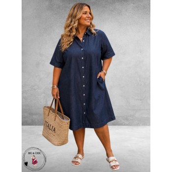 Kaffe curve Jurk Denim Jada Dark Blue