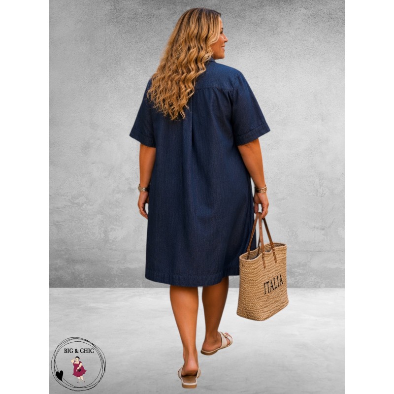 Kaffe curve Jurk Denim Jada Dark Blue
