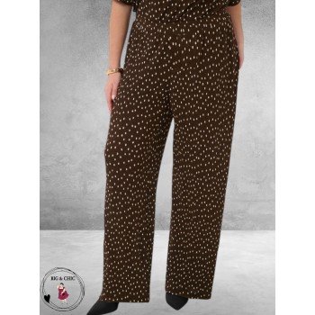 Kaffe curve Broek Myra Coffee Bean/Ecru Dots