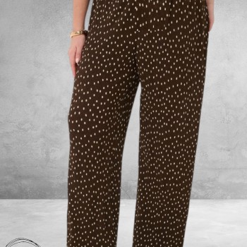Kaffe curve Broek Myra Coffee Bean/Ecru Dots
