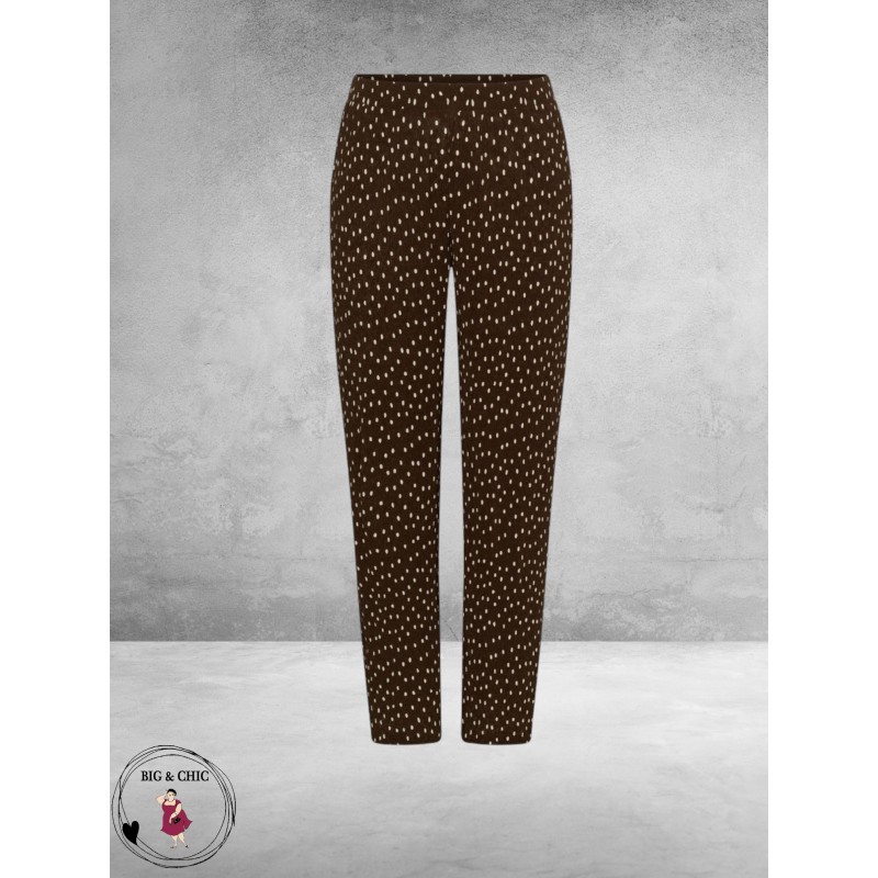 Kaffe curve Broek Myra Coffee Bean/Ecru Dots