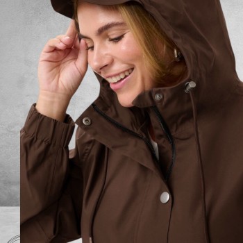 Kaffe Curve Regen Parka Sofia Bruin
